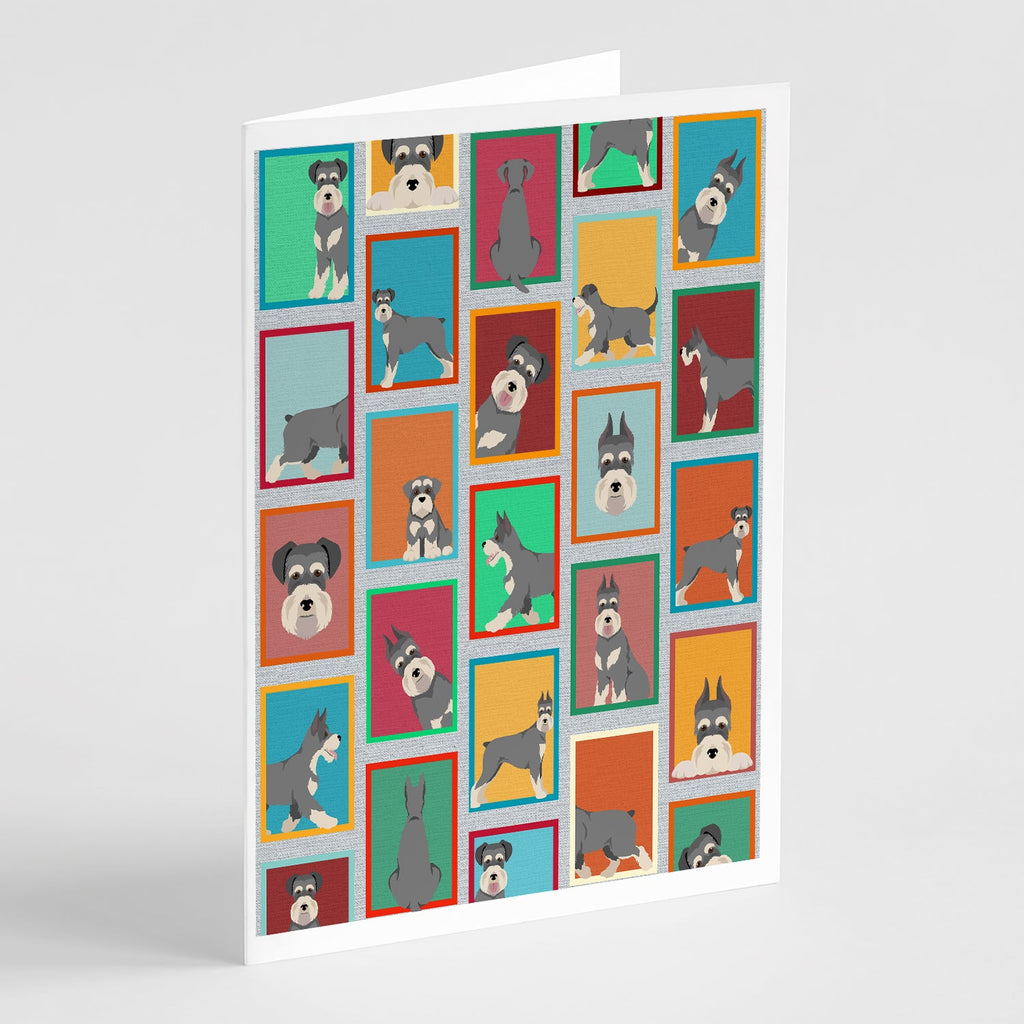 Lots of Schnauzer Greeting Cards Pack of 8 Blank Cards with Envelopes Whimsical A7 Size 5x7