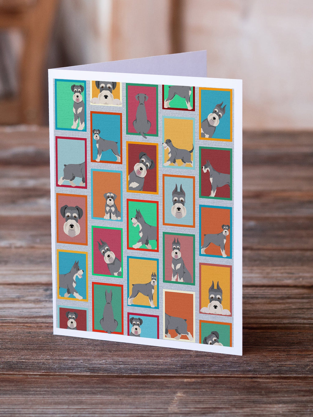 Lots of Schnauzer Greeting Cards Pack of 8 Blank Cards with Envelopes Whimsical A7 Size 5x7