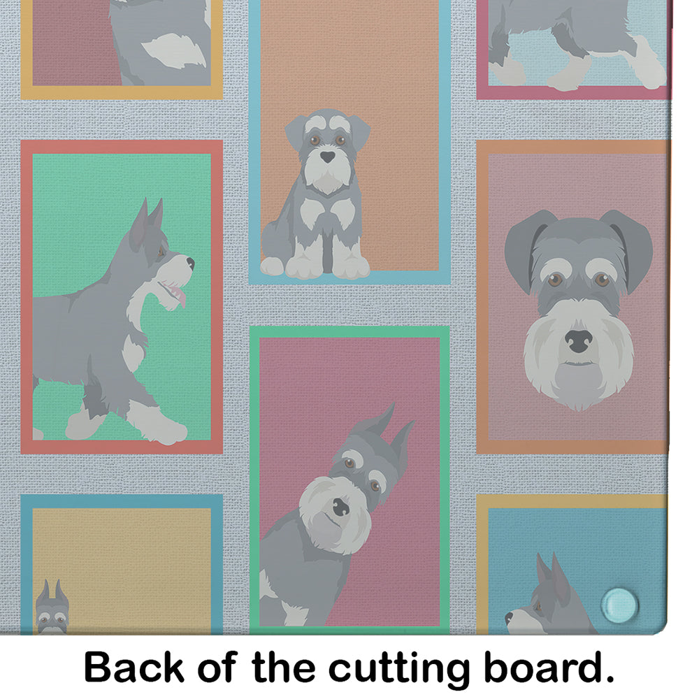 Lots of Schnauzer Cutting Board Tempered Glass Kitchen Cutting Surface, Heat Resistant Chopping, Non-Slip Feet, Food Prep & Serving