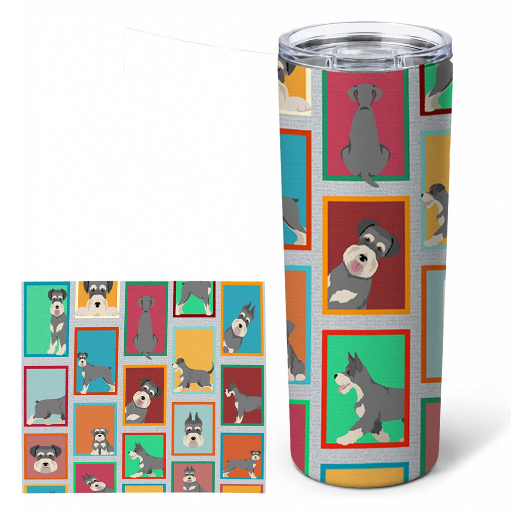 Lots of Schnauzer Stainless Steel Skinny Tumbler 20 oz Vacuum Double Walled Reusable Insulated Travel Cup