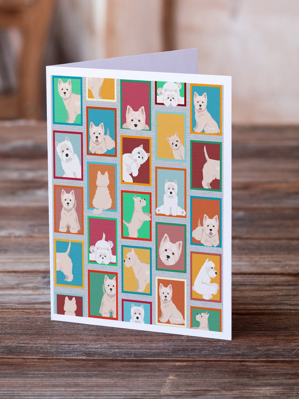 Lots of Westie Greeting Cards Pack of 8 Blank Cards with Envelopes Whimsical A7 Size 5x7