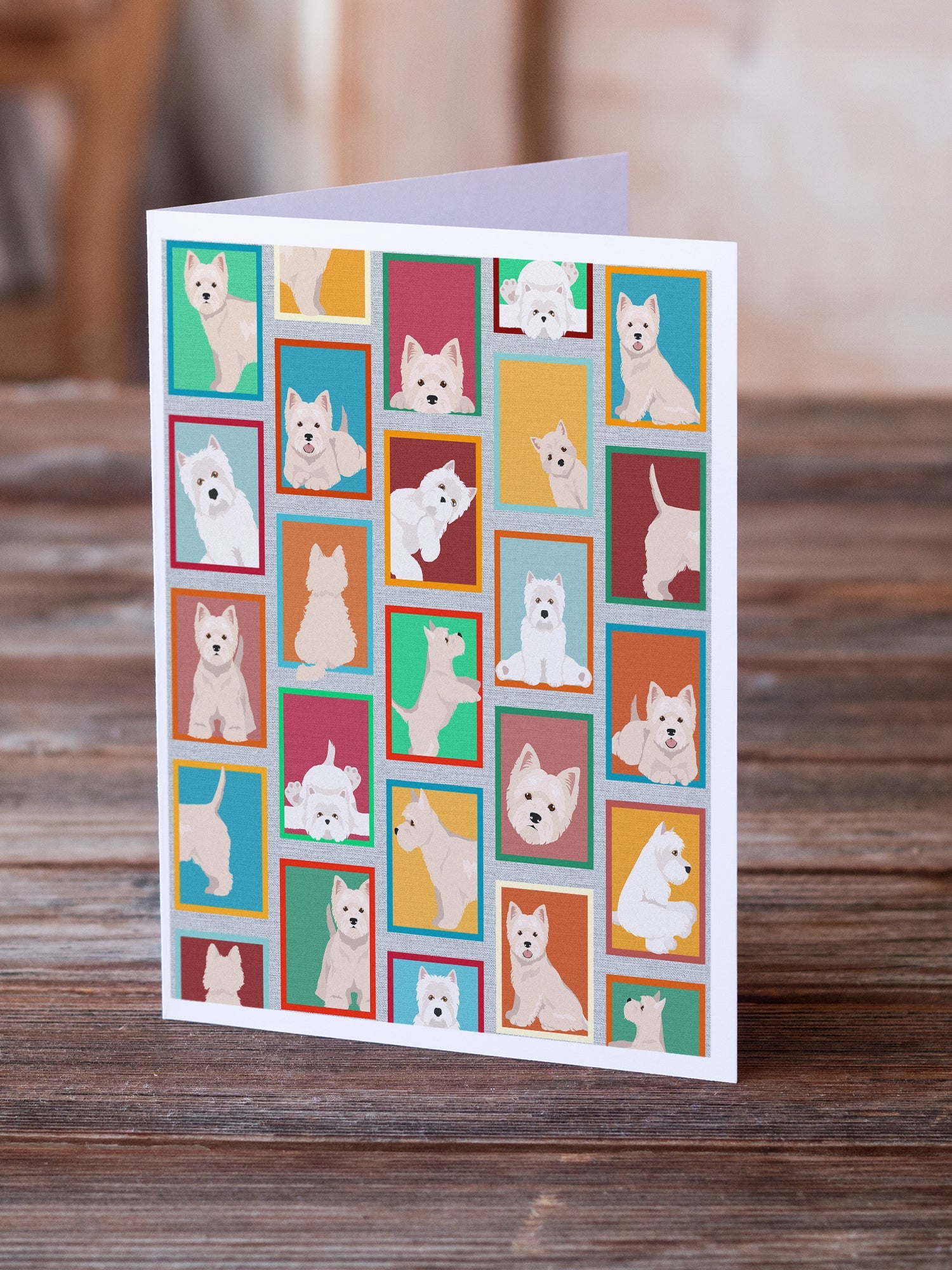 Lots of Westie Greeting Cards Pack of 8 Blank Cards with Envelopes Whimsical A7 Size 5x7