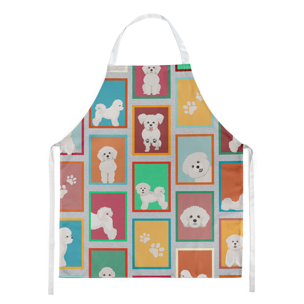 Lots of Bichon Frise Apron Cooking Kitchen Server Baking Crafts Gardening for Adult Women Men, Unisex, Large, Multicolor