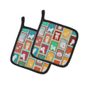 Lots of Bichon Frise Pot Holder Set of 2 Heat Resistant Quilted Hot Pads 7.5 x 7.5 Inch, Insulated Kitchen Trivets for Cooking & Baking