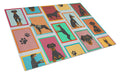 Lots of Doberman Pinscher Cutting Board Tempered Glass Kitchen Cutting Surface, Heat Resistant Chopping, Non-Slip Feet, Food Prep & Serving