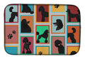 Lots of Black Standard Poodle Dish Drying Mat Absorbent Dish Drying Mat Pad for Kitchen Counter Dish Drainer Mat for Countertop, 14 x 21", Multicolor