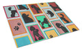 Lots of Black Standard Poodle Cutting Board Tempered Glass Kitchen Cutting Surface, Heat Resistant Chopping, Non-Slip Feet, Food Prep & Serving