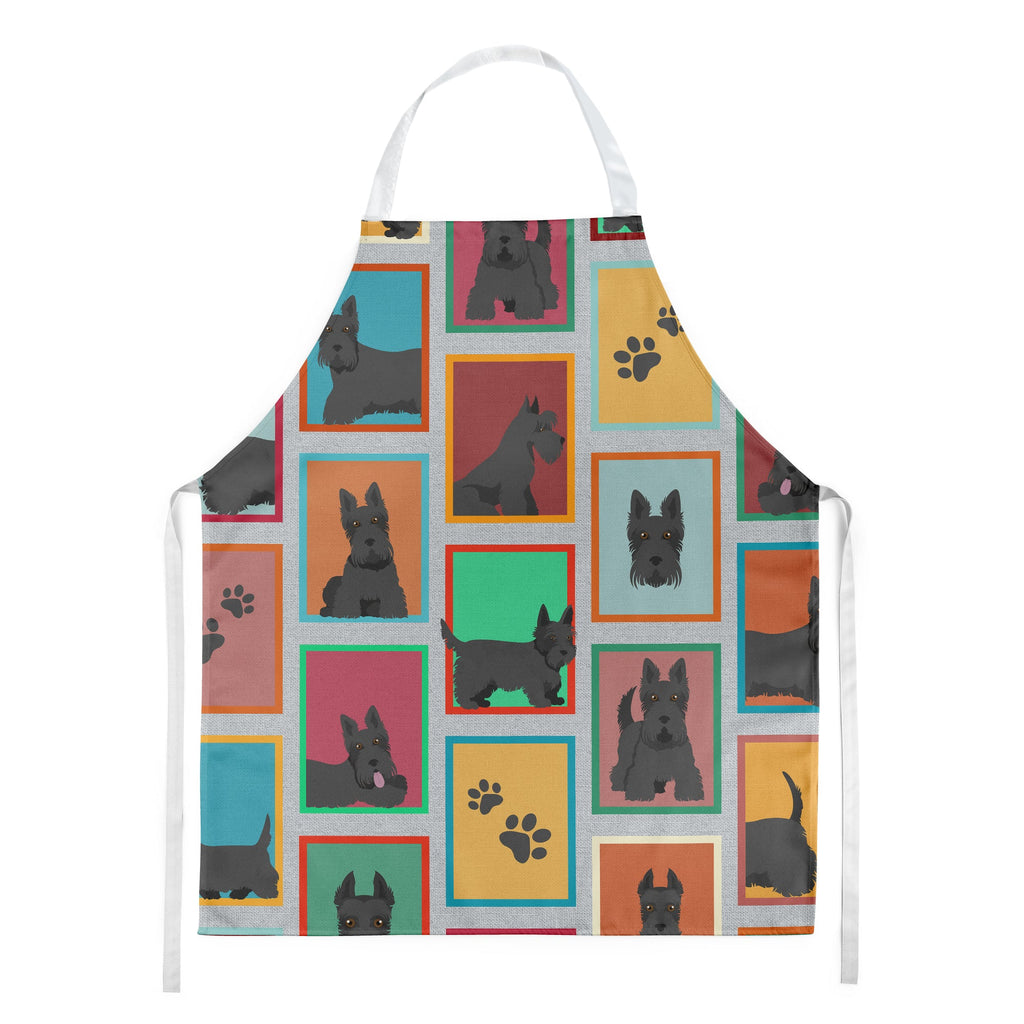 Lots of Scottish Terrier Apron Cooking Kitchen Server Baking Crafts Gardening for Adult Women Men, Unisex, Large, Multicolor