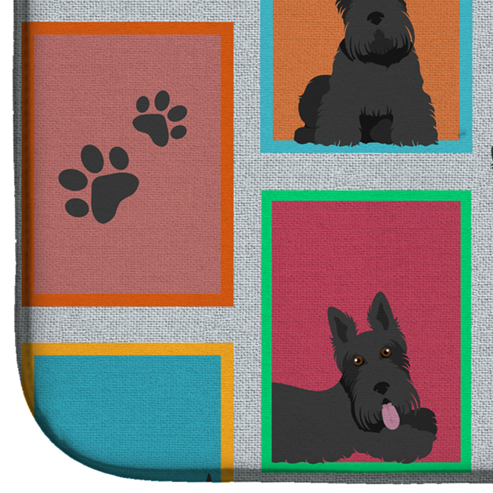 Lots of Scottish Terrier Dish Drying Mat Absorbent Dish Drying Mat Pad for Kitchen Counter Dish Drainer Mat for Countertop, 14 x 21", Multicolor