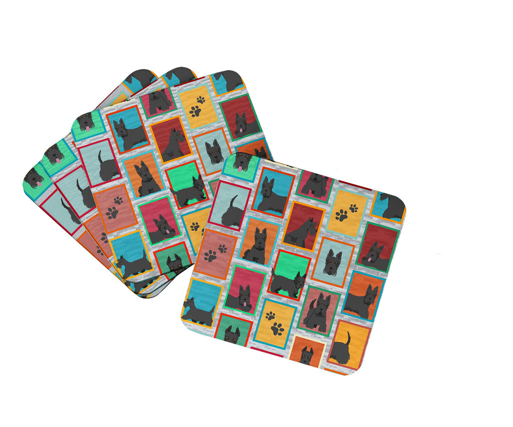 Lots of Scottish Terrier Foam Coasters Set of 4 Cup Coasters for Indoor Outdoor, Tabletop Protection, Anti Slip, Mouse pad Material