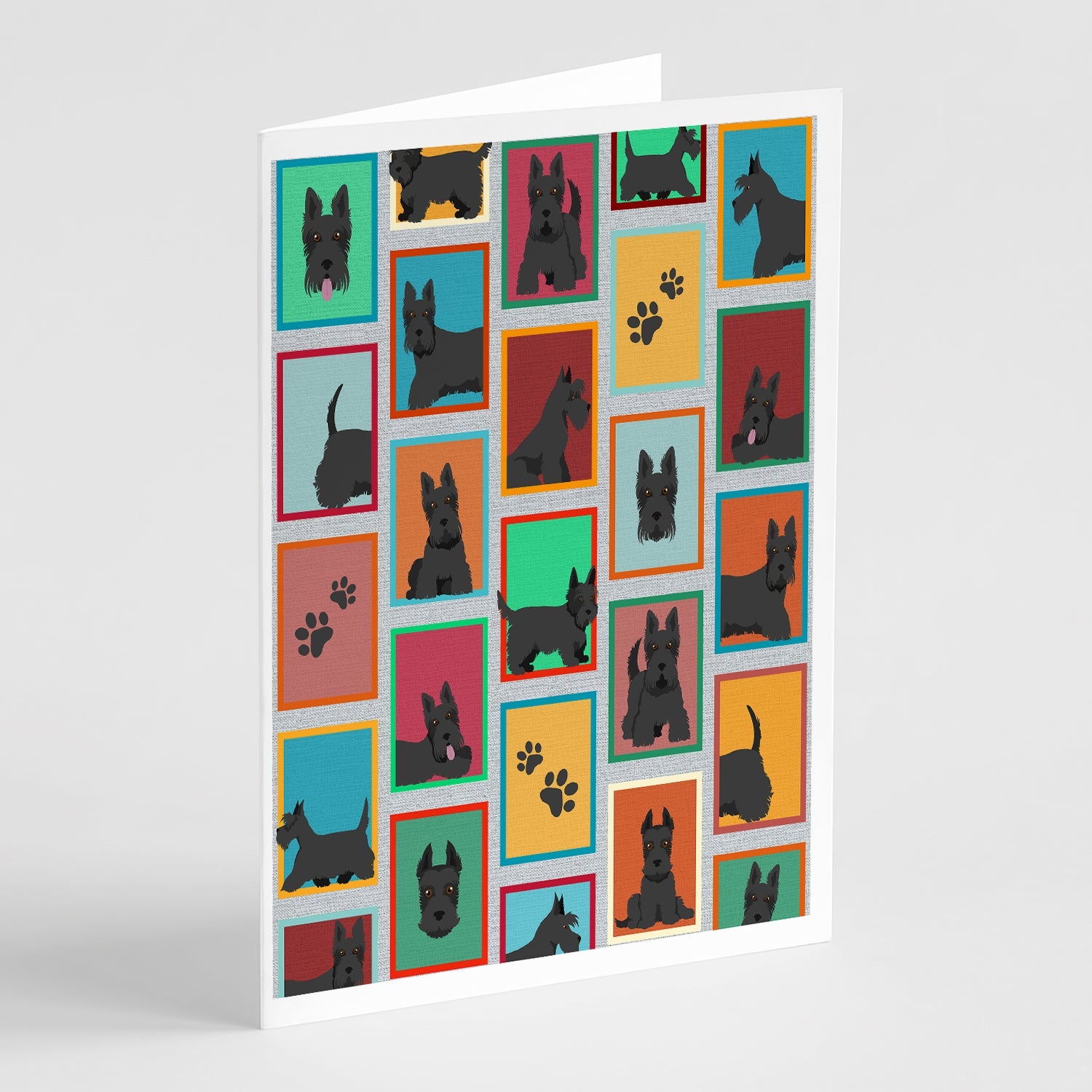 Lots of Scottish Terrier Greeting Cards Pack of 8 Blank Cards with Envelopes Whimsical A7 Size 5x7