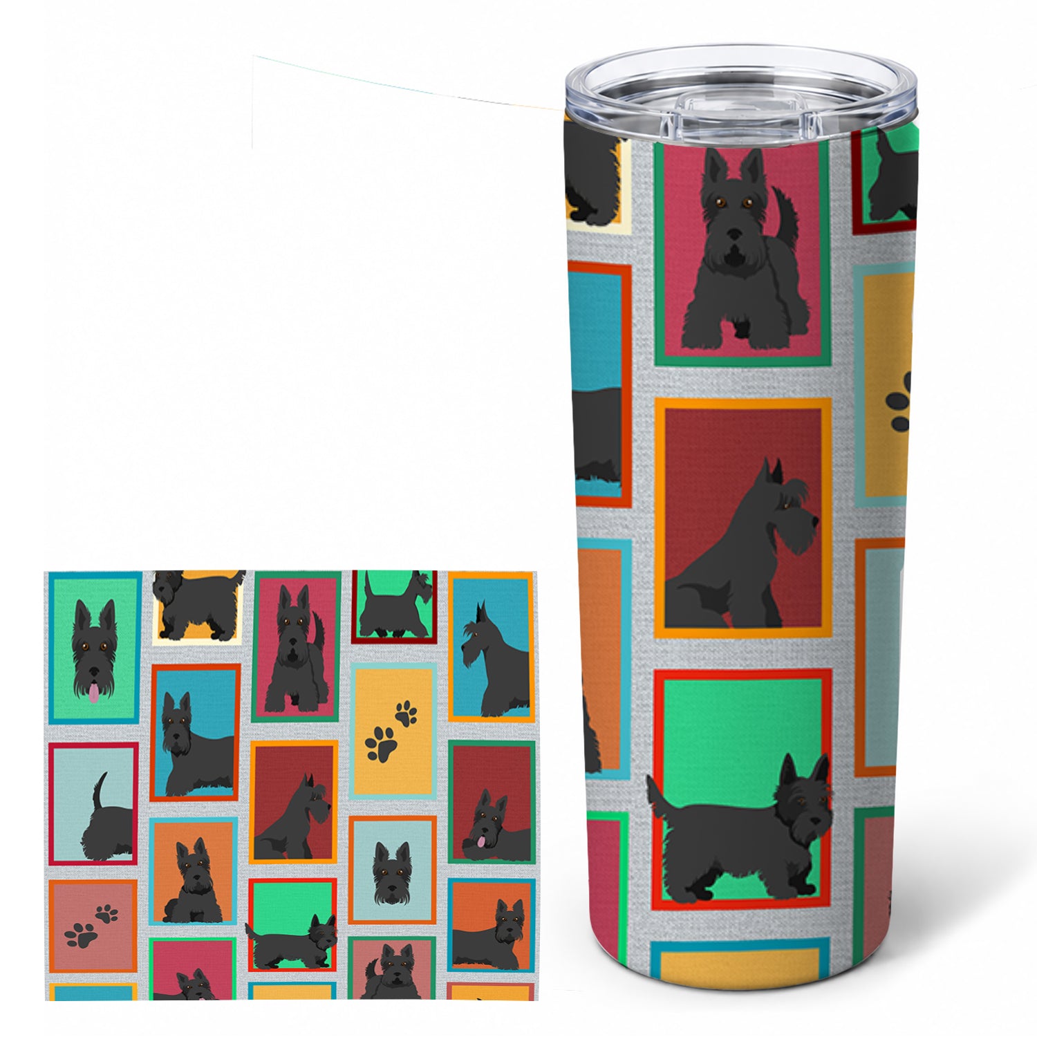 Lots of Scottish Terrier Stainless Steel Skinny Tumbler 20 oz Vacuum Double Walled Reusable Insulated Travel Cup