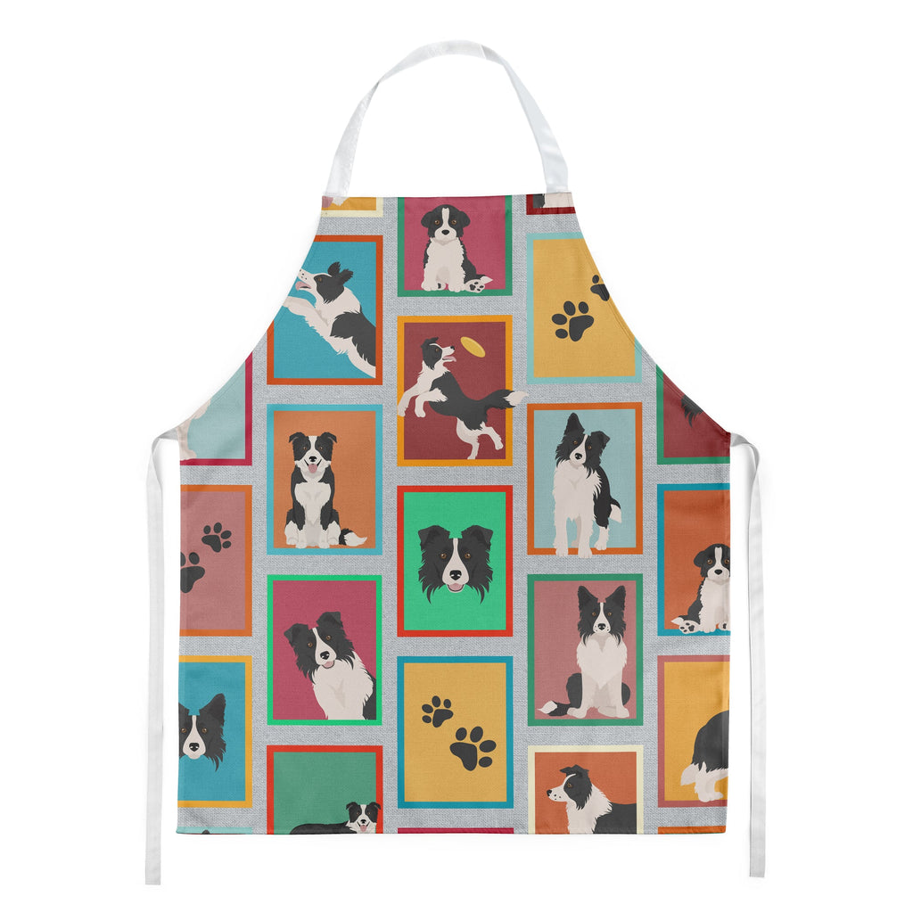 Lots of Border Collie Apron Cooking Kitchen Server Baking Crafts Gardening for Adult Women Men, Unisex, Large, Multicolor