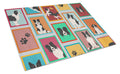 Lots of Border Collie Cutting Board Tempered Glass Kitchen Cutting Surface, Heat Resistant Chopping, Non-Slip Feet, Food Prep & Serving