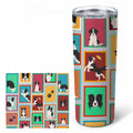 Lots of Border Collie Stainless Steel Skinny Tumbler 20 oz Vacuum Double Walled Reusable Insulated Travel Cup