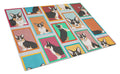 Lots of Tricolor Cardigan Corgi Cutting Board Tempered Glass Kitchen Cutting Surface, Heat Resistant Chopping, Non-Slip Feet, Food Prep & Serving