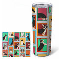 Lots of Tricolor Cardigan Corgi Stainless Steel Skinny Tumbler 20 oz Vacuum Double Walled Reusable Insulated Travel Cup