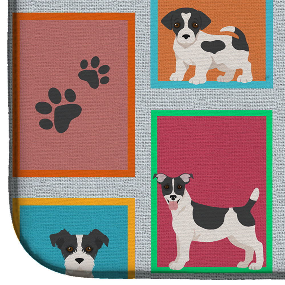 Lots of Jack Russell Terrier Dish Drying Mat Absorbent Dish Drying Mat Pad for Kitchen Counter Dish Drainer Mat for Countertop, 14 x 21", Multicolor