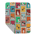 Lots of Jack Russell Terrier Quilted Blanket 50x60 Artwork Pattern Quilted Throw Blanket for Bed, Couch, Sofa, Soft and Lightweight