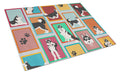 Lots of Siberian Husky Cutting Board Tempered Glass Kitchen Cutting Surface, Heat Resistant Chopping, Non-Slip Feet, Food Prep & Serving