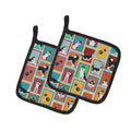 Lots of Siberian Husky Pot Holder Set of 2 Heat Resistant Quilted Hot Pads 7.5 x 7.5 Inch, Insulated Kitchen Trivets for Cooking & Baking