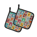 Lots of Harlequin Natural Ears Great Dane Pot Holder Set of 2 Heat Resistant Quilted Hot Pads 7.5 x 7.5 Inch, Insulated Kitchen Trivets for Cooking & Baking