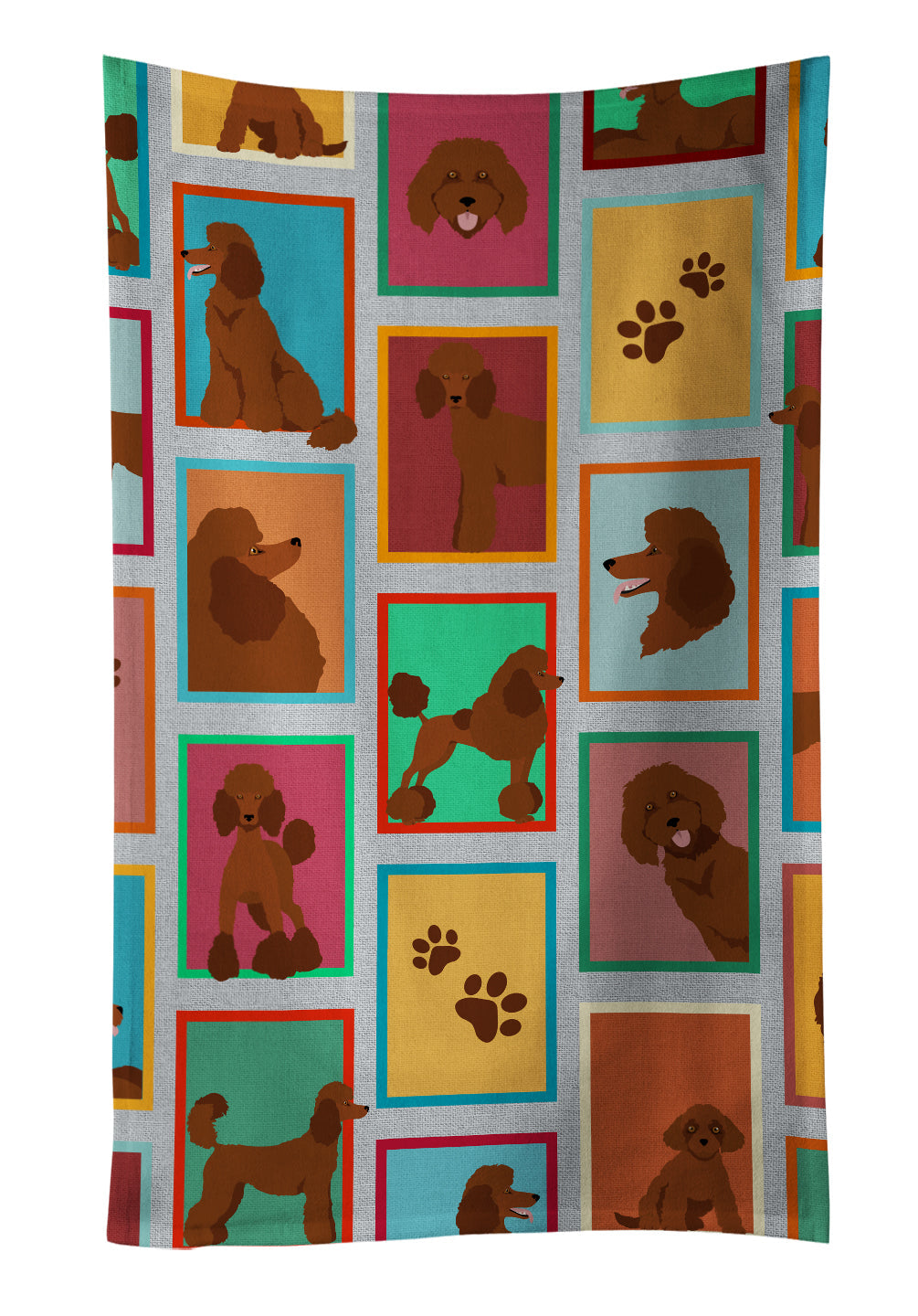 Lots of Chocolate Standard Poodle Kitchen Towel Velour Plush Front and Cotton Loop Back Machine Washable