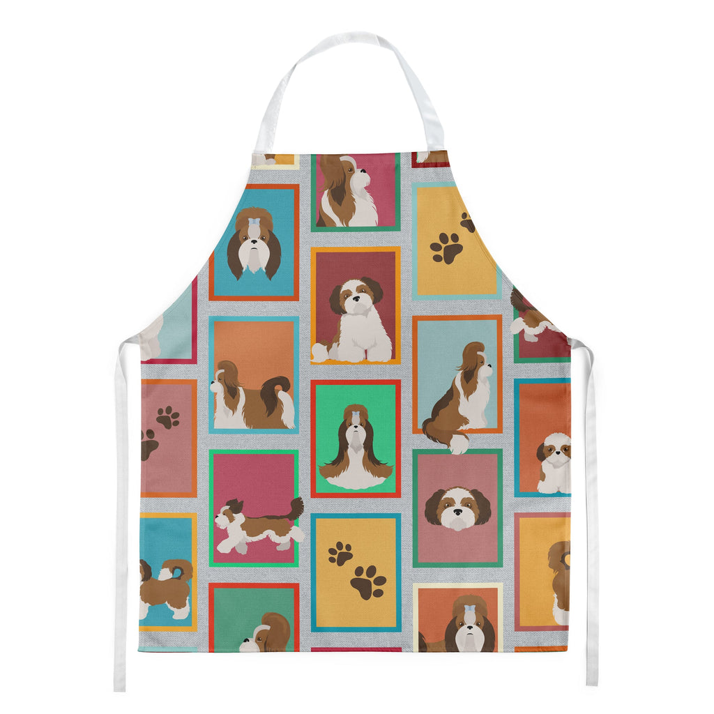 Lots of Shih Tzu Apron Cooking Kitchen Server Baking Crafts Gardening for Adult Women Men, Unisex, Large, Multicolor