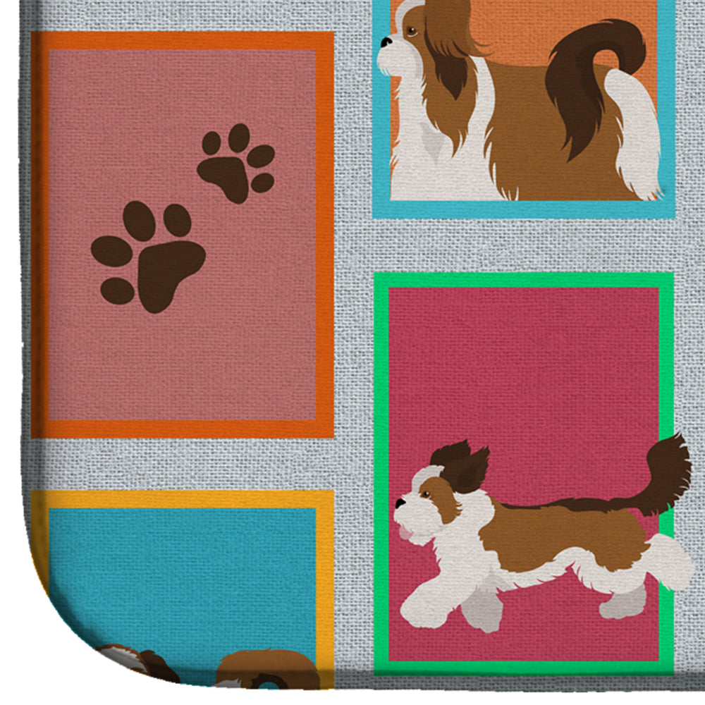 Lots of Shih Tzu Dish Drying Mat Absorbent Dish Drying Mat Pad for Kitchen Counter Dish Drainer Mat for Countertop, 14 x 21", Multicolor
