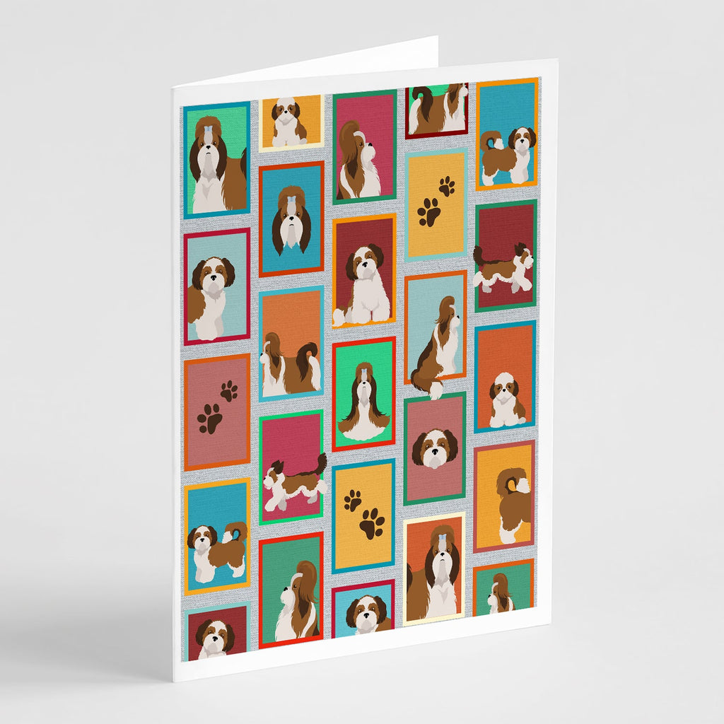 Lots of Shih Tzu Greeting Cards Pack of 8 Blank Cards with Envelopes Whimsical A7 Size 5x7