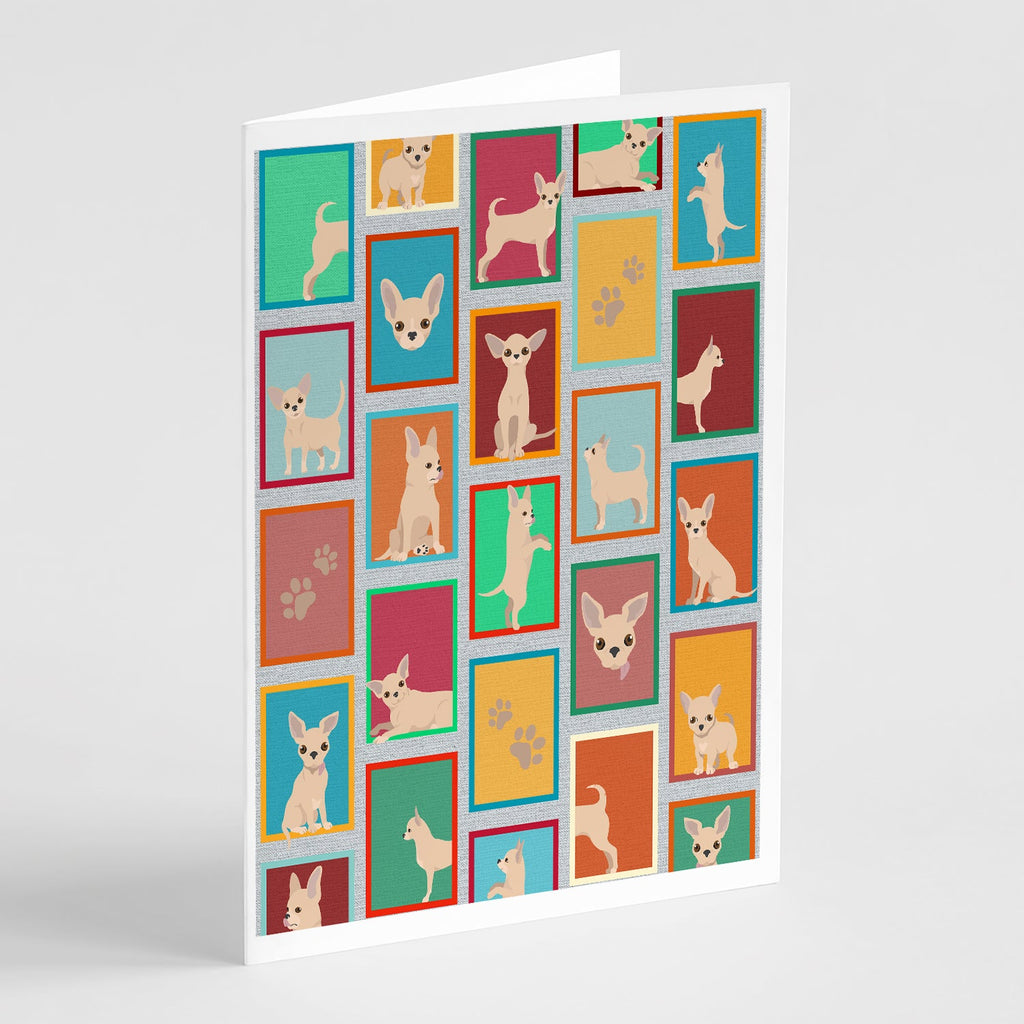 Lots of Chihuahua Greeting Cards Pack of 8 Blank Cards with Envelopes Whimsical A7 Size 5x7