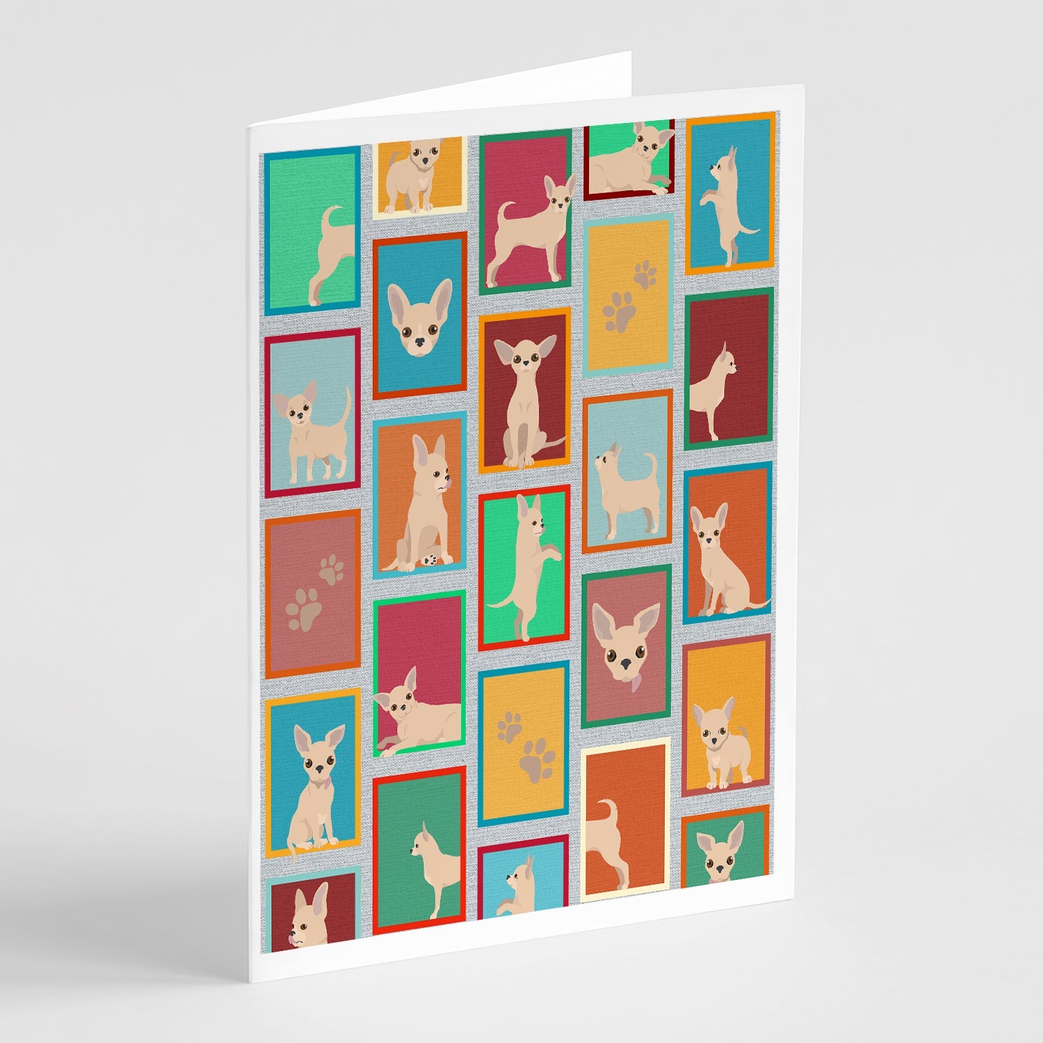 Lots of Chihuahua Greeting Cards Pack of 8 Blank Cards with Envelopes Whimsical A7 Size 5x7