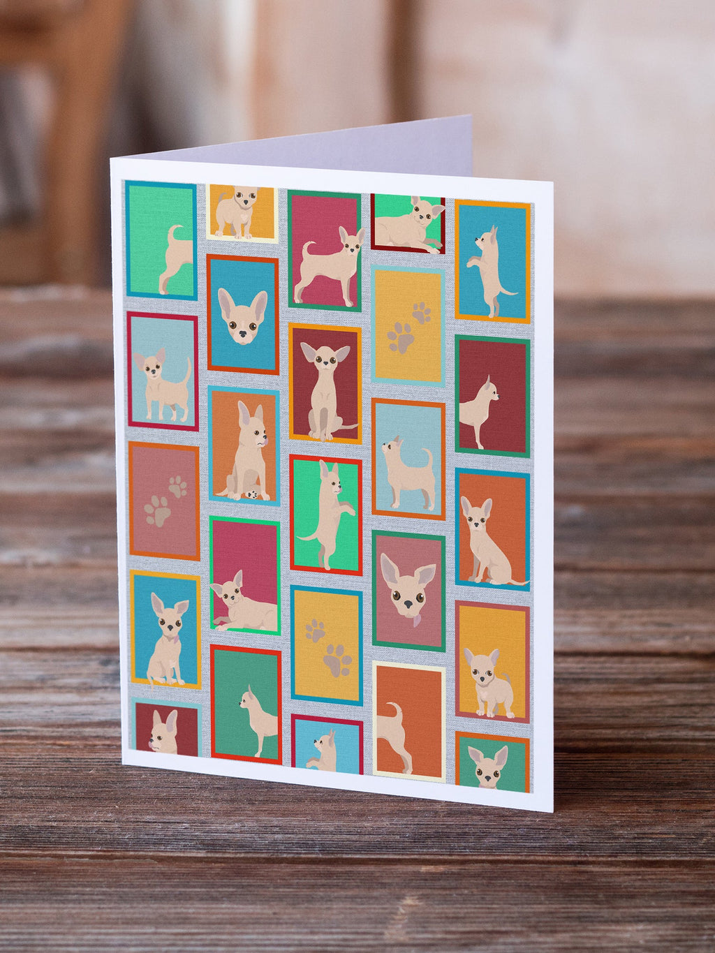 Lots of Chihuahua Greeting Cards Pack of 8 Blank Cards with Envelopes Whimsical A7 Size 5x7