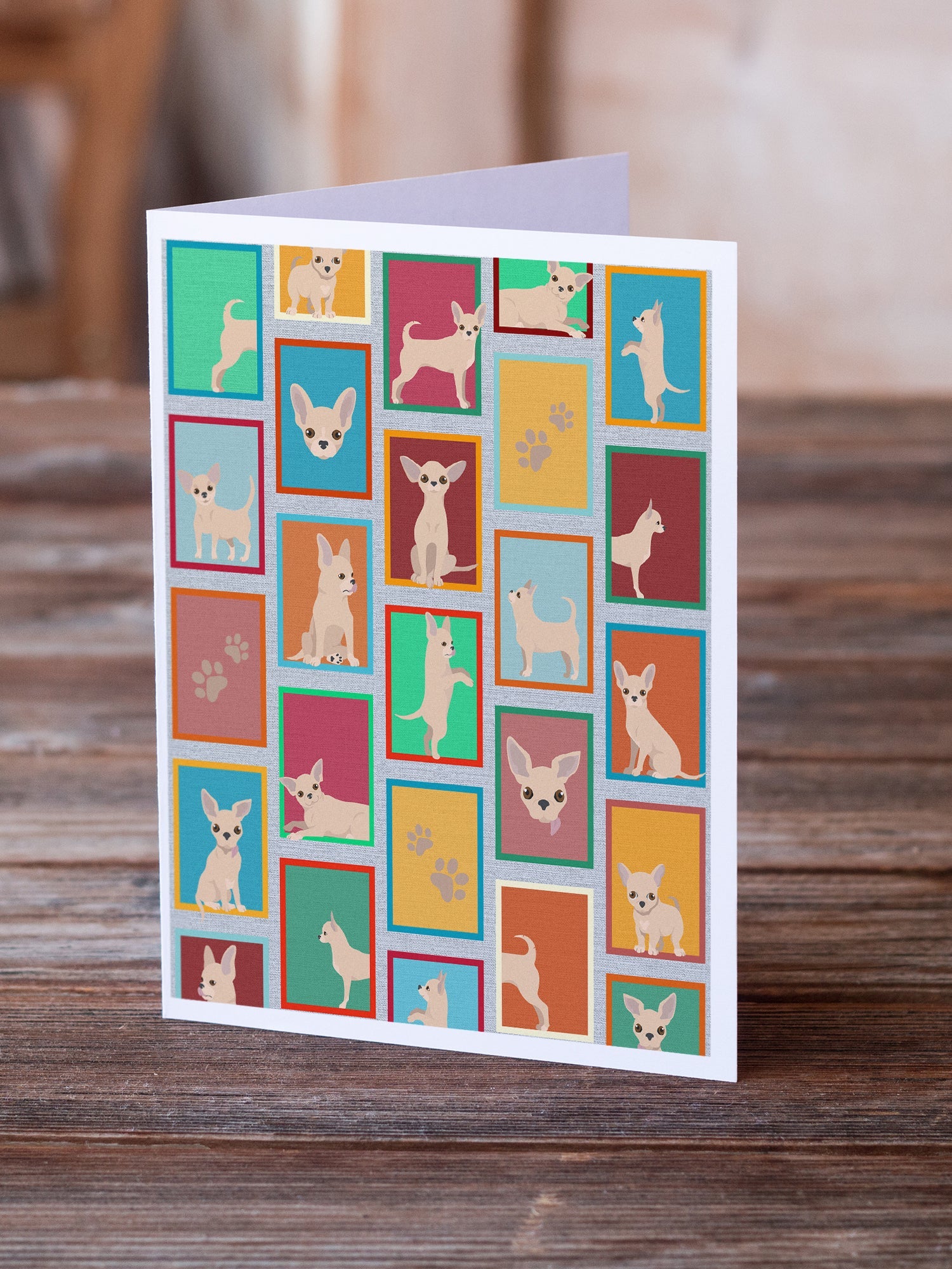 Lots of Chihuahua Greeting Cards Pack of 8 Blank Cards with Envelopes Whimsical A7 Size 5x7