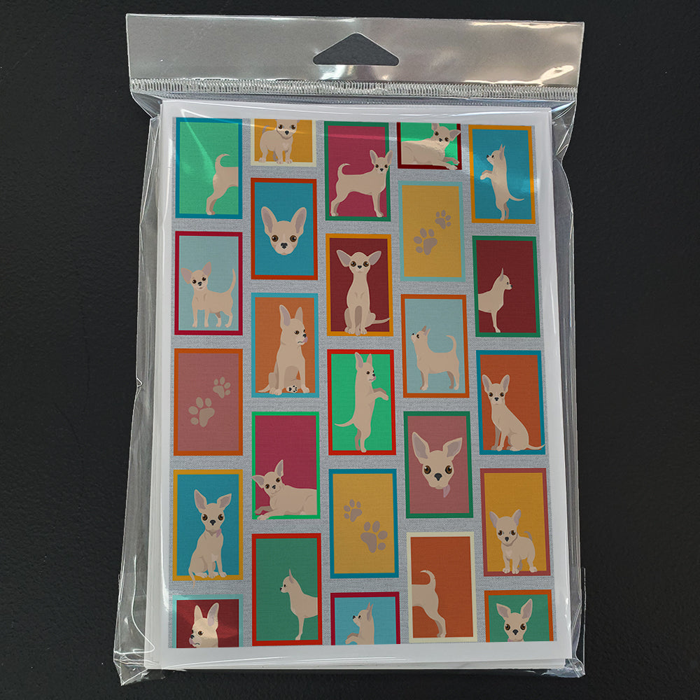 Lots of Chihuahua Greeting Cards Pack of 8 Blank Cards with Envelopes Whimsical A7 Size 5x7