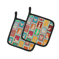 Lots of Chihuahua Pot Holder Set of 2 Heat Resistant Quilted Hot Pads 7.5 x 7.5 Inch, Insulated Kitchen Trivets for Cooking & Baking