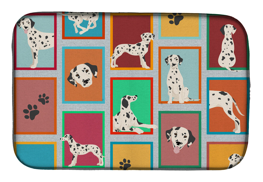 Lots of Dalmatian Dish Drying Mat Absorbent Dish Drying Mat Pad for Kitchen Counter Dish Drainer Mat for Countertop, 14 x 21", Multicolor