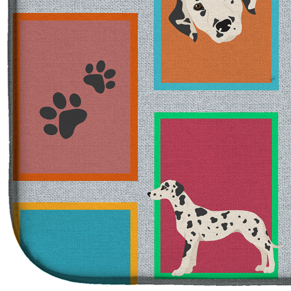 Lots of Dalmatian Dish Drying Mat Absorbent Dish Drying Mat Pad for Kitchen Counter Dish Drainer Mat for Countertop, 14 x 21", Multicolor