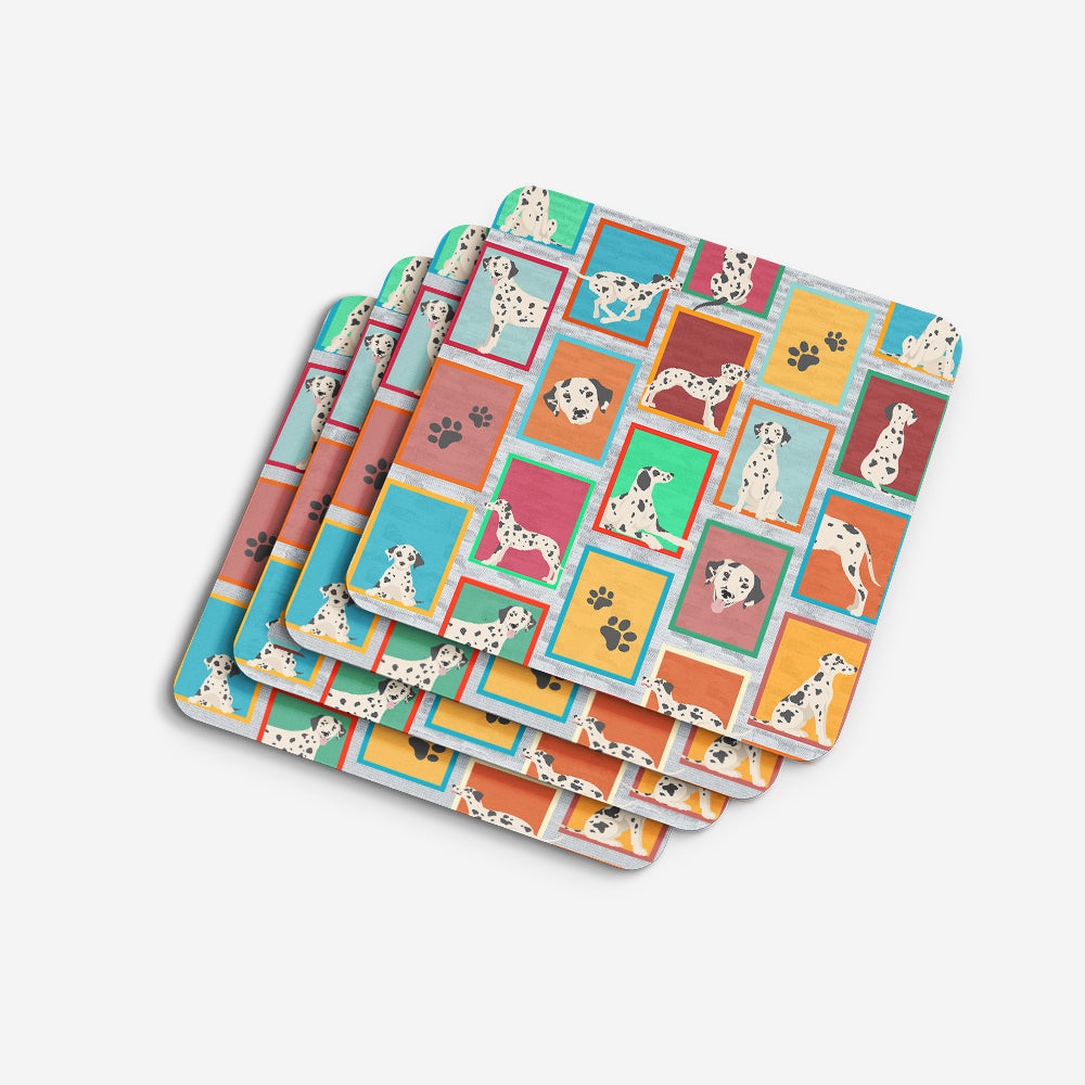 Lots of Dalmatian Foam Coasters Set of 4 Cup Coasters for Indoor Outdoor, Tabletop Protection, Anti Slip, Mouse pad Material