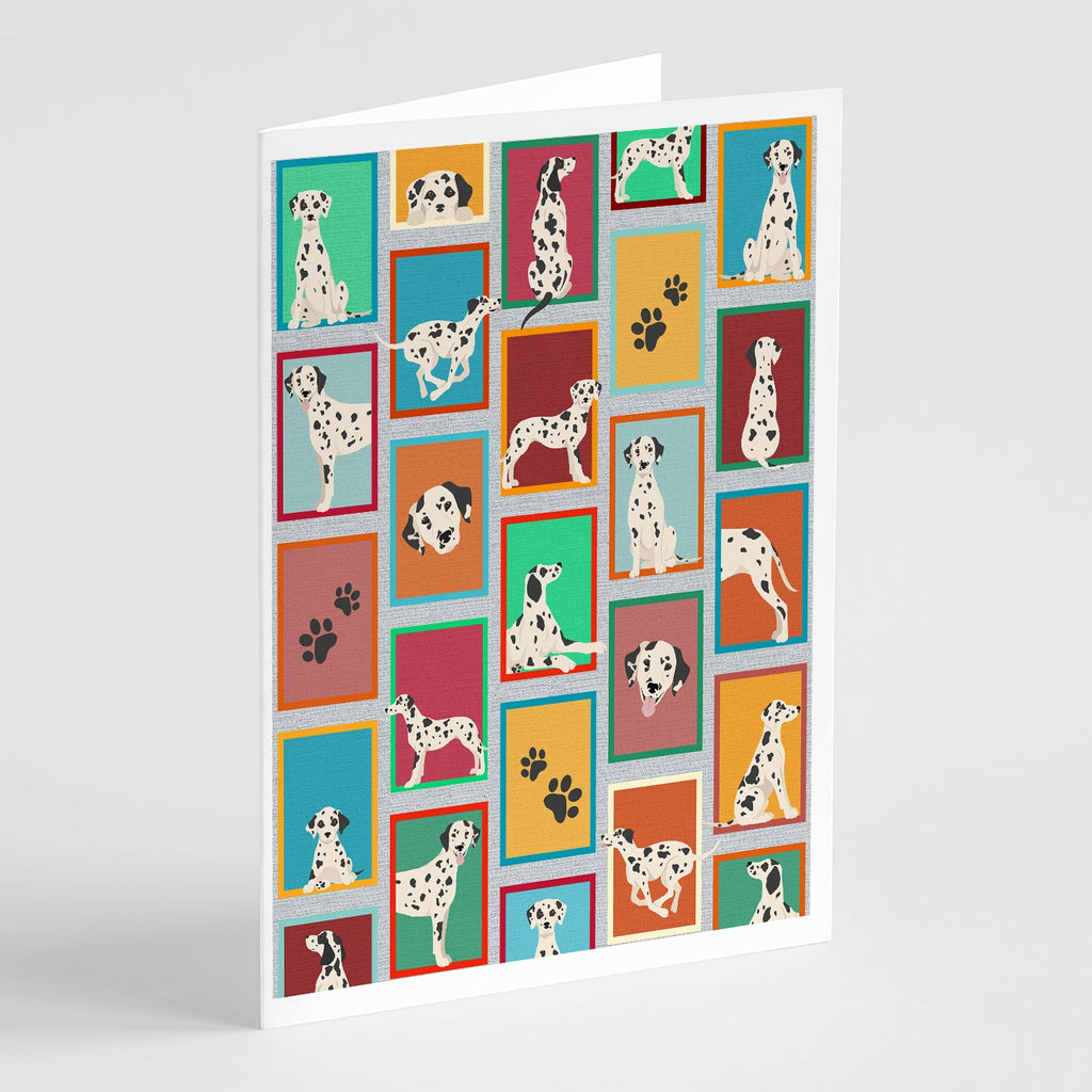 Lots of Dalmatian Greeting Cards Pack of 8 Blank Cards with Envelopes Whimsical A7 Size 5x7
