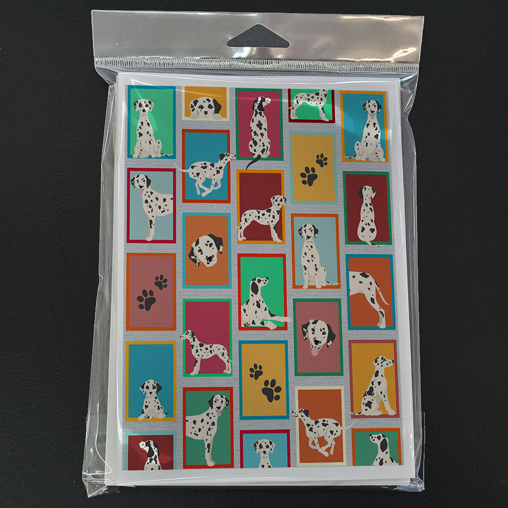 Lots of Dalmatian Greeting Cards Pack of 8 Blank Cards with Envelopes Whimsical A7 Size 5x7