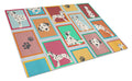 Lots of Dalmatian Cutting Board Tempered Glass Kitchen Cutting Surface, Heat Resistant Chopping, Non-Slip Feet, Food Prep & Serving