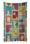 Lots of Old English Sheepdog Kitchen Towel Velour Plush Front and Cotton Loop Back Machine Washable