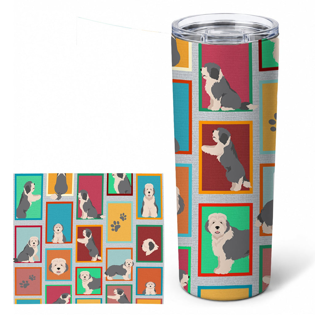 Lots of Old English Sheepdog Stainless Steel Skinny Tumbler 20 oz Vacuum Double Walled Reusable Insulated Travel Cup