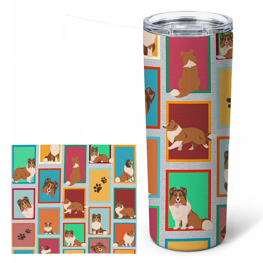 Lots of Sheltie Stainless Steel Skinny Tumbler 20 oz Vacuum Double Walled Reusable Insulated Travel Cup