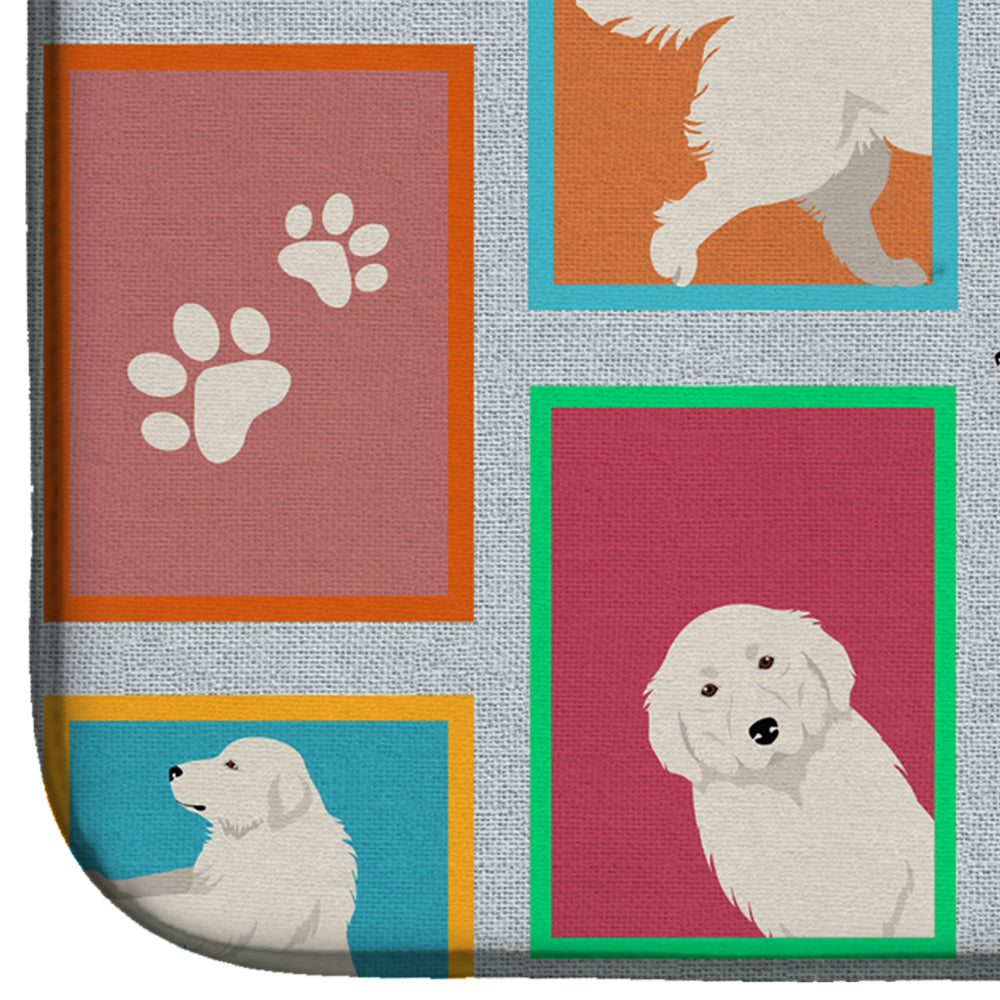 Lots of Great Pyrenees Dish Drying Mat Absorbent Dish Drying Mat Pad for Kitchen Counter Dish Drainer Mat for Countertop, 14 x 21", Multicolor