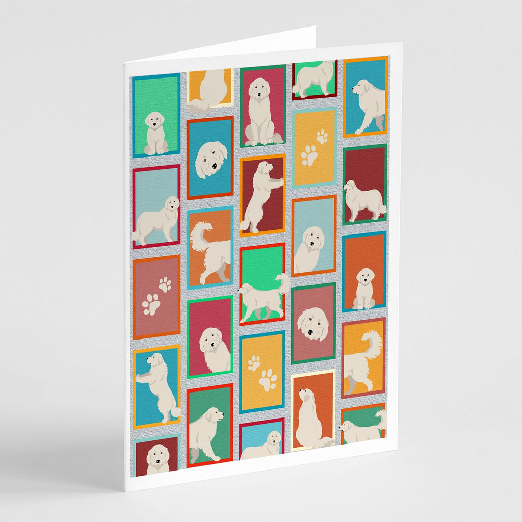Lots of Great Pyrenees Greeting Cards Pack of 8 Blank Cards with Envelopes Whimsical A7 Size 5x7