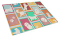 Lots of Great Pyrenees Cutting Board Tempered Glass Kitchen Cutting Surface, Heat Resistant Chopping, Non-Slip Feet, Food Prep & Serving
