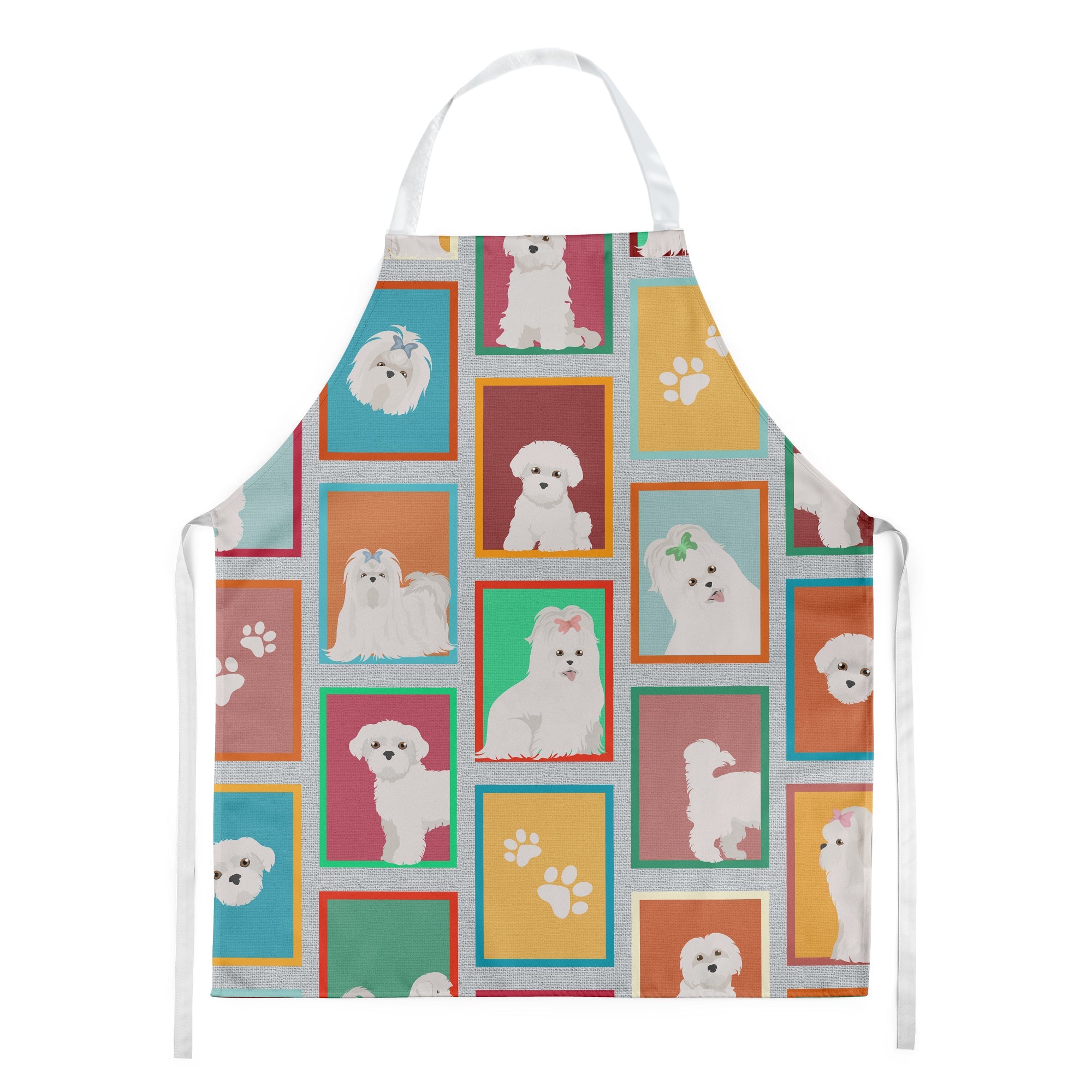 Lots of Maltese Apron Cooking Kitchen Server Baking Crafts Gardening for Adult Women Men, Unisex, Large, Multicolor