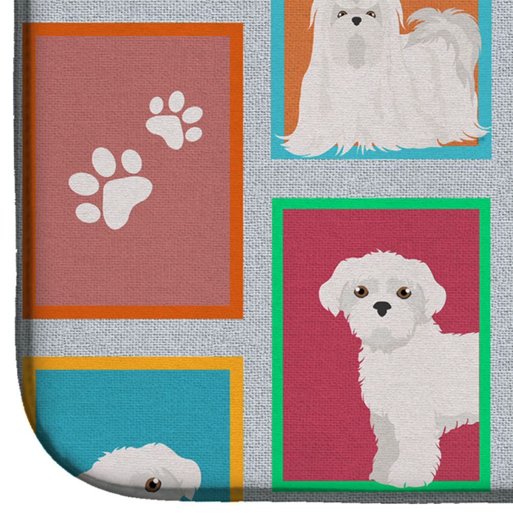 Lots of Maltese Dish Drying Mat Absorbent Dish Drying Mat Pad for Kitchen Counter Dish Drainer Mat for Countertop, 14 x 21", Multicolor